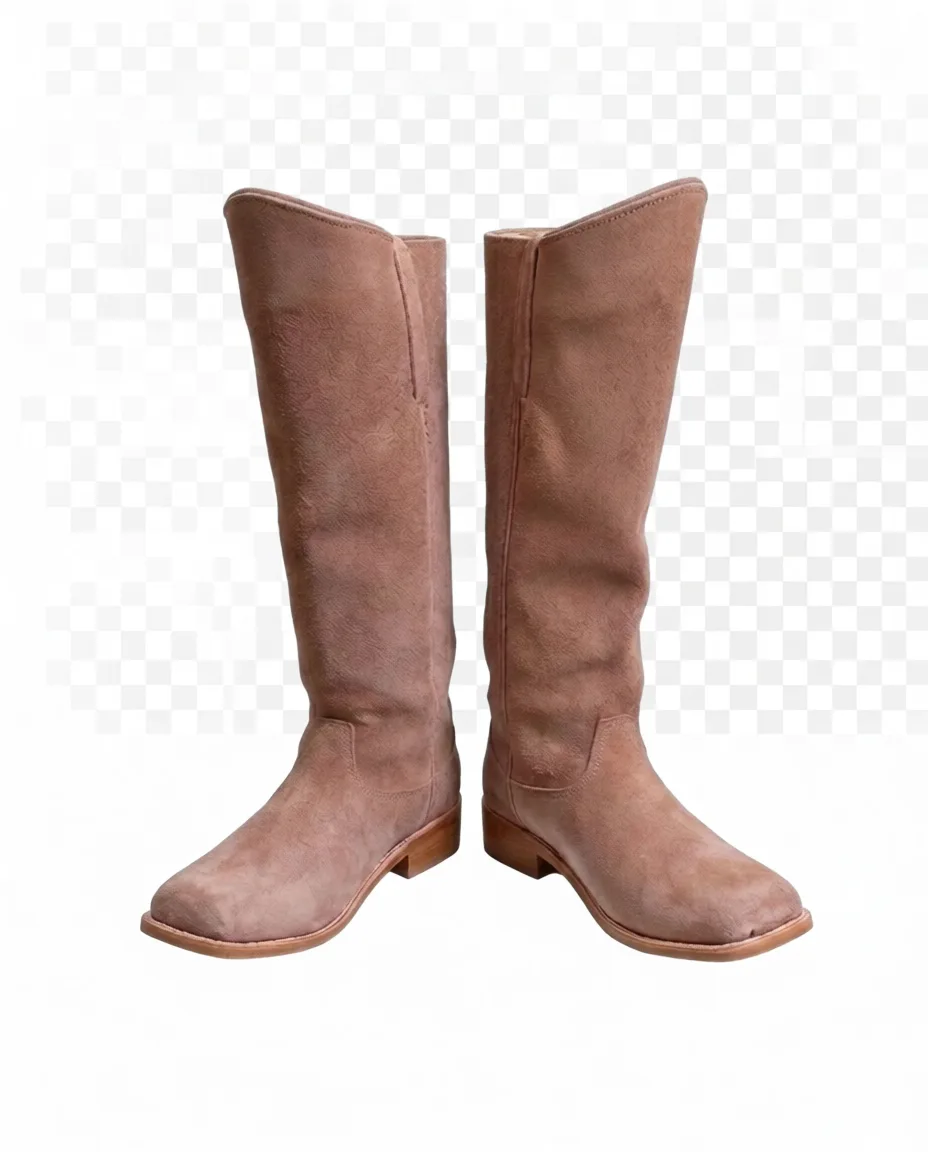 American Civil War Cavalry Boot Rough Side Out Brown Leather