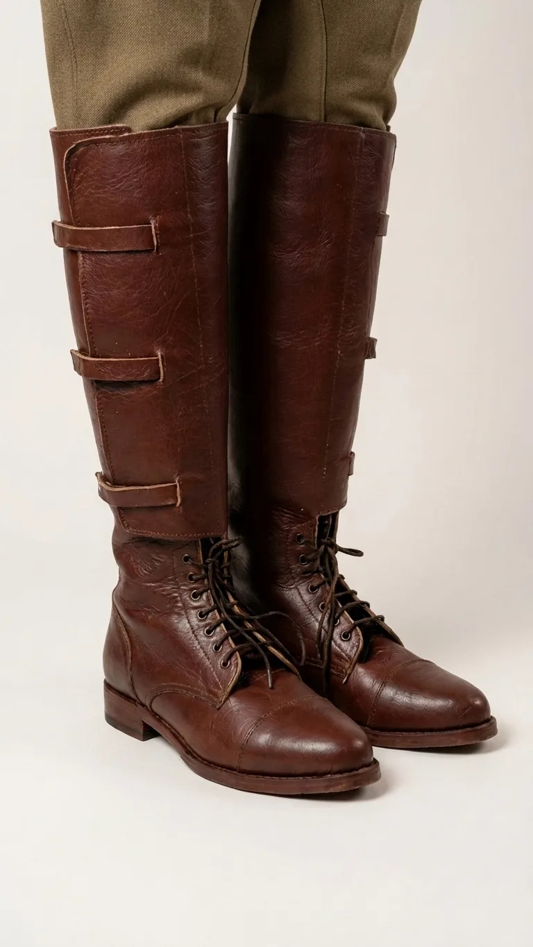 WWI British Officer Boot 3 Buckles