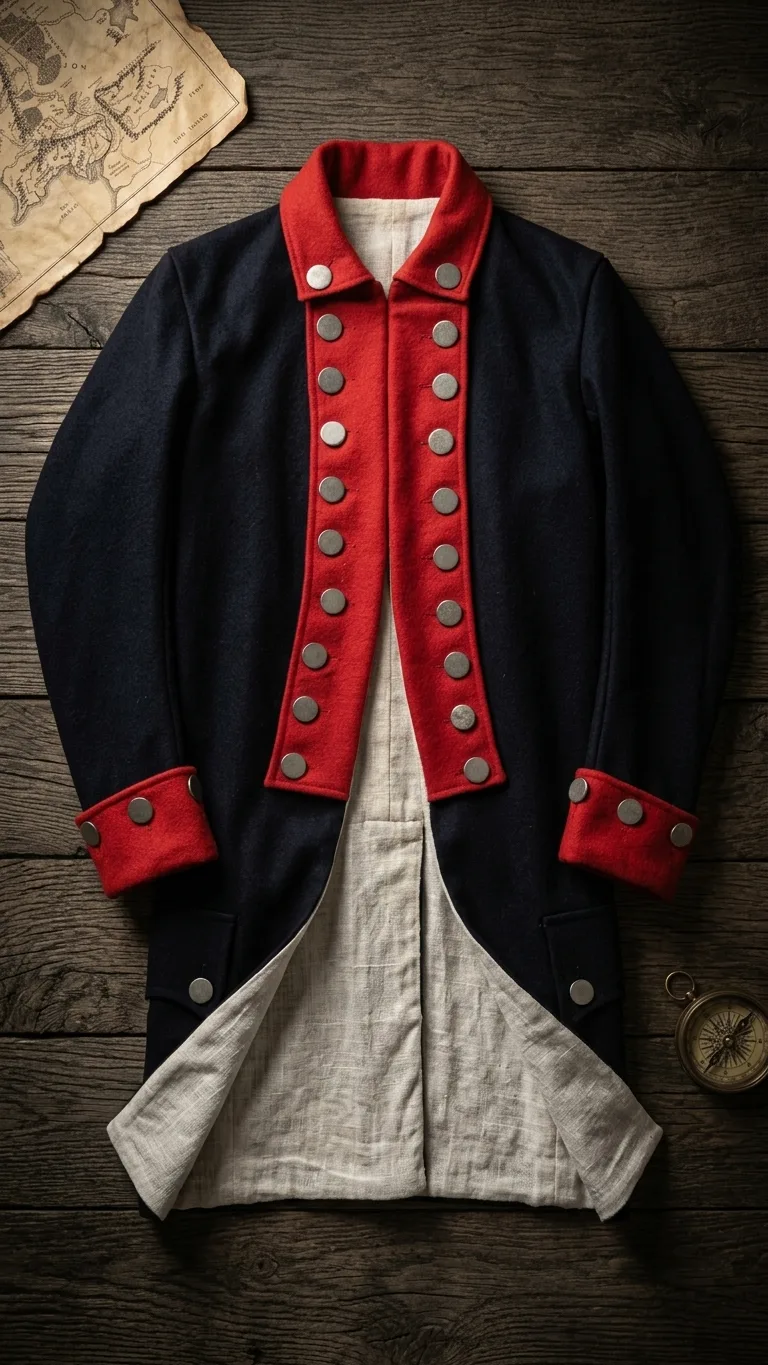 Continental Regimental Coat — Revolutionary War 18th-Century Wool Uniform Jacket