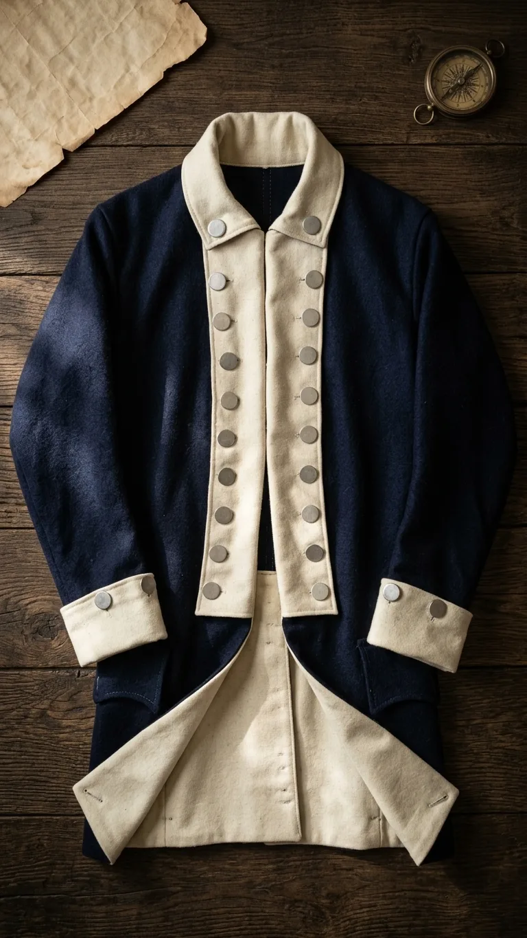 18th Century Revolutionary War Blue Regimental Coat – Historical Military Uniform