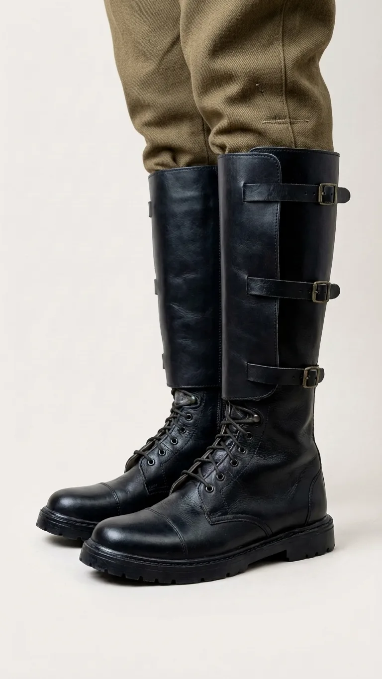 WW1 British Officer 3-Buckle Rubber Sole Boot
