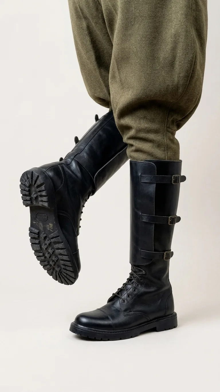 WW1 British Officer 3-Buckle Rubber Sole Boot