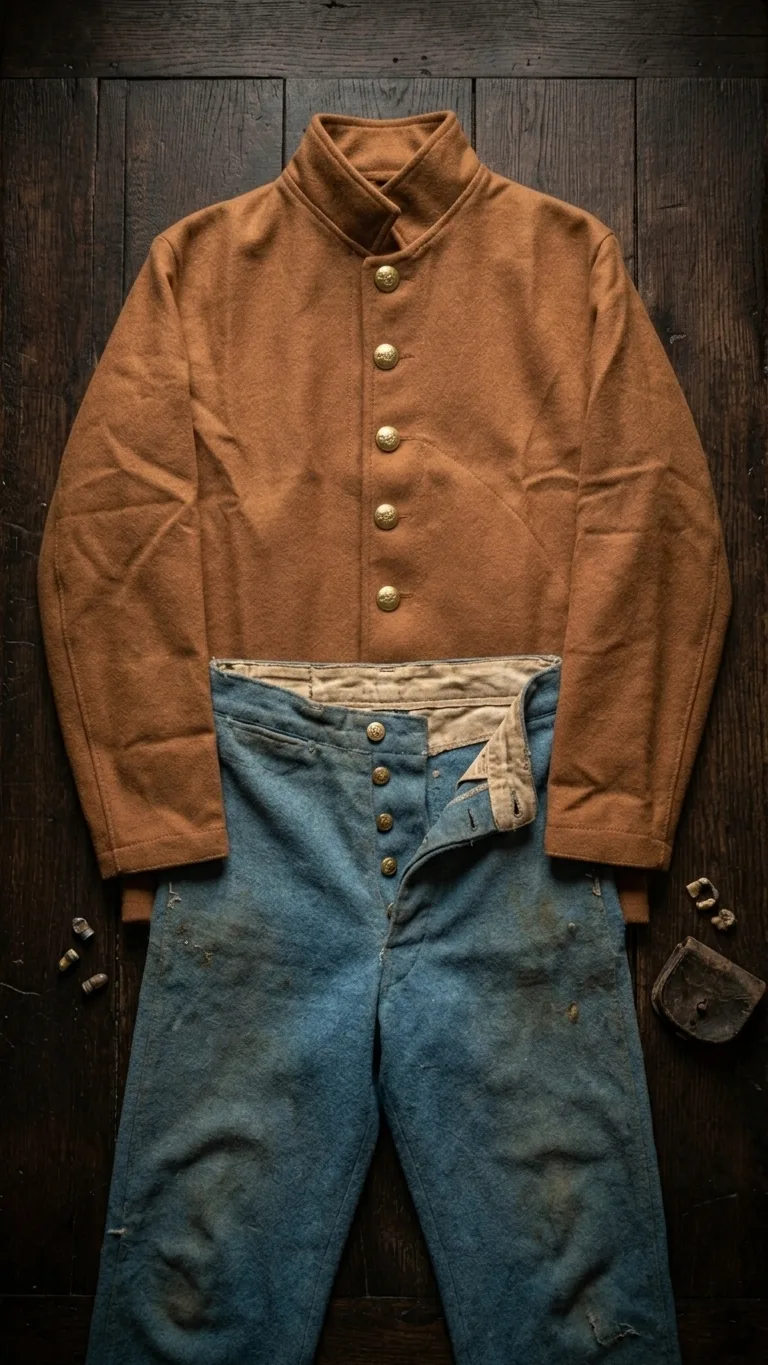 US Civil War Confederate CSA Butternut Wool Sack Coat