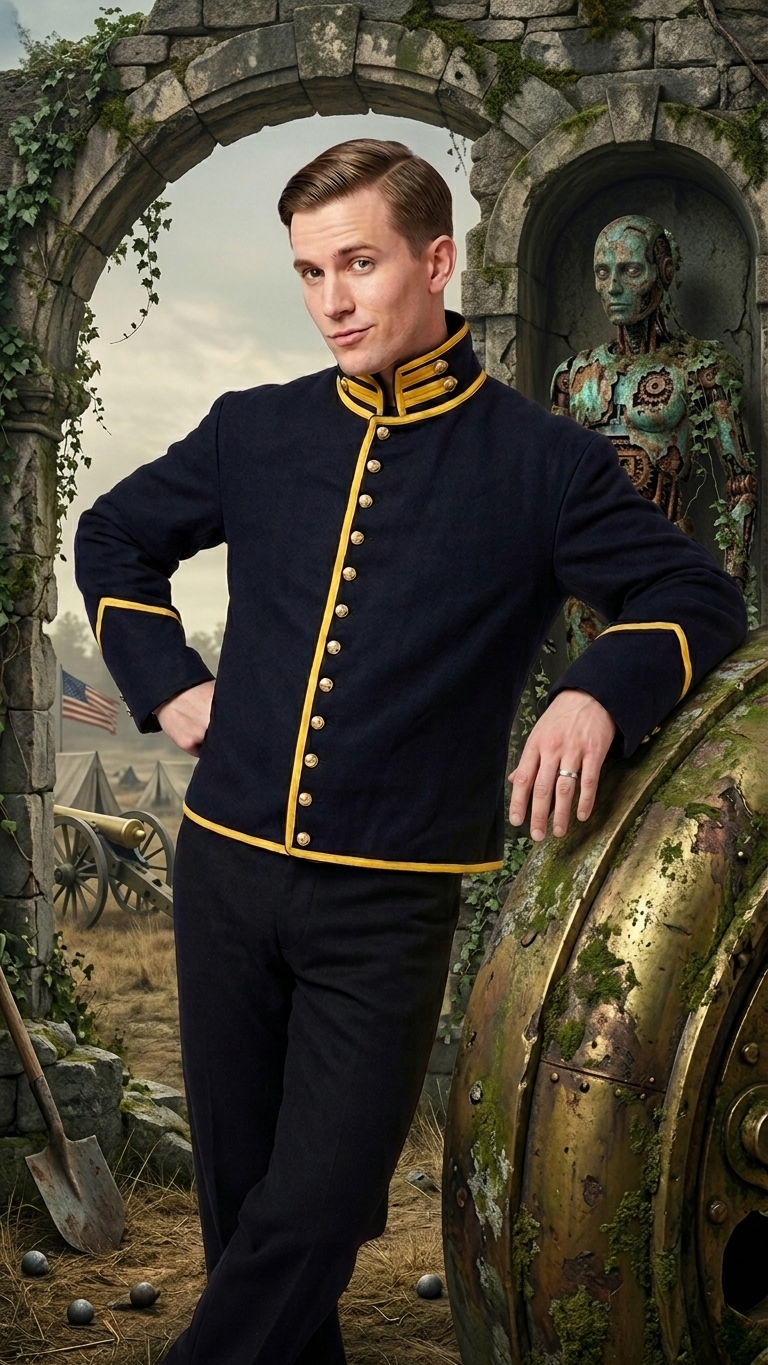 UUnion Civil War Cavalry Jacket – Federal Navy Blue Mounted Trooper Uniform