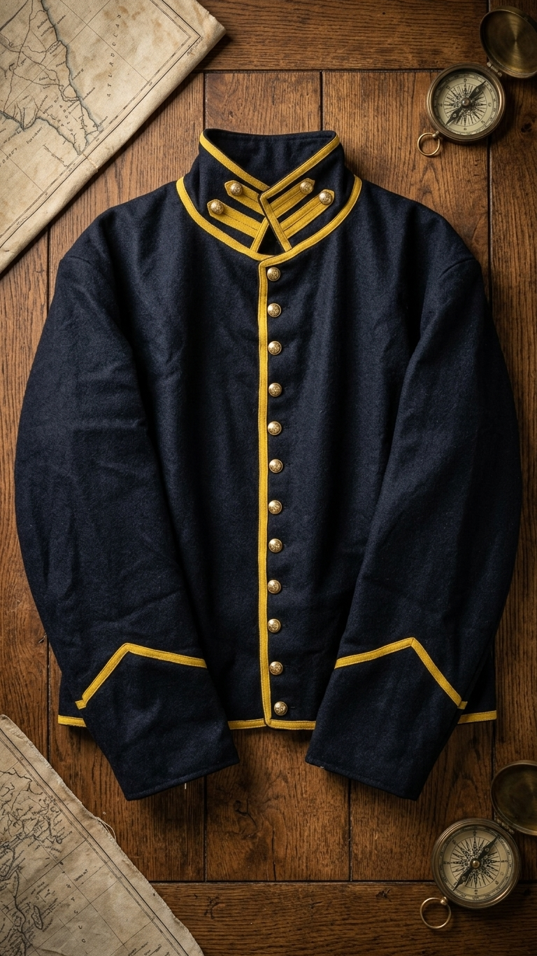 UUnion Civil War Cavalry Jacket – Federal Navy Blue Mounted Trooper Uniform