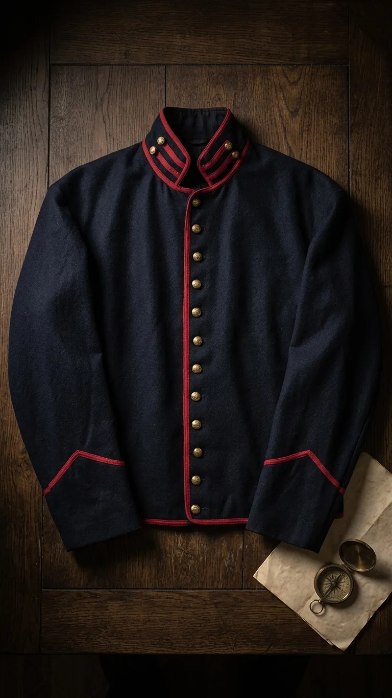 Civil War Union Artillery Shell Jacket – Federal Navy Blue Shell Coat with Red Trim