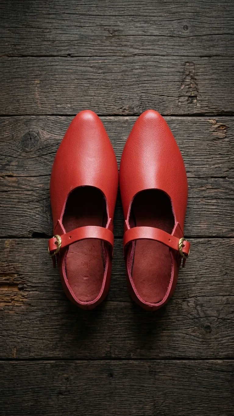 18th Century Ladies Shoes Handmade – Genuine Cowhide Leather Historical Reenactment Shoes