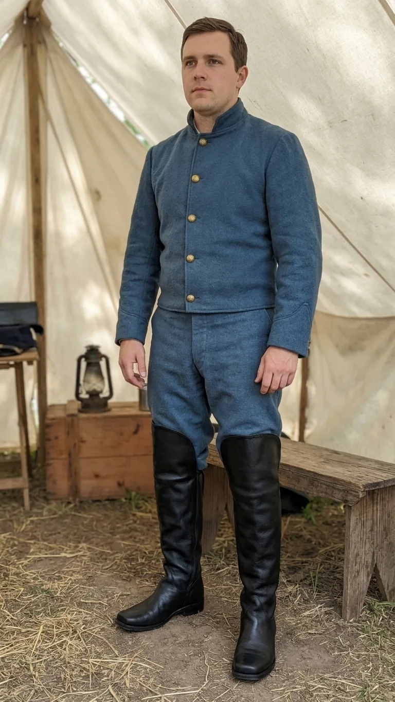 Civil War Cavalry Knee Flap Boots – Authentic 19th Century Military Riding Boots