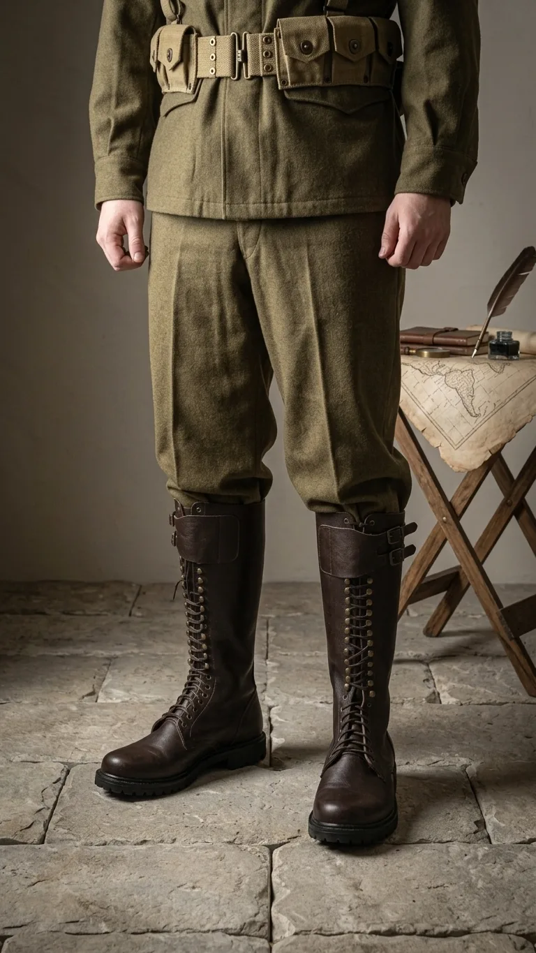 WWII German SA Kampfzeit Tall Boots – Early Brown Leather Sturmabteilung Riding Boots – Pre-1934