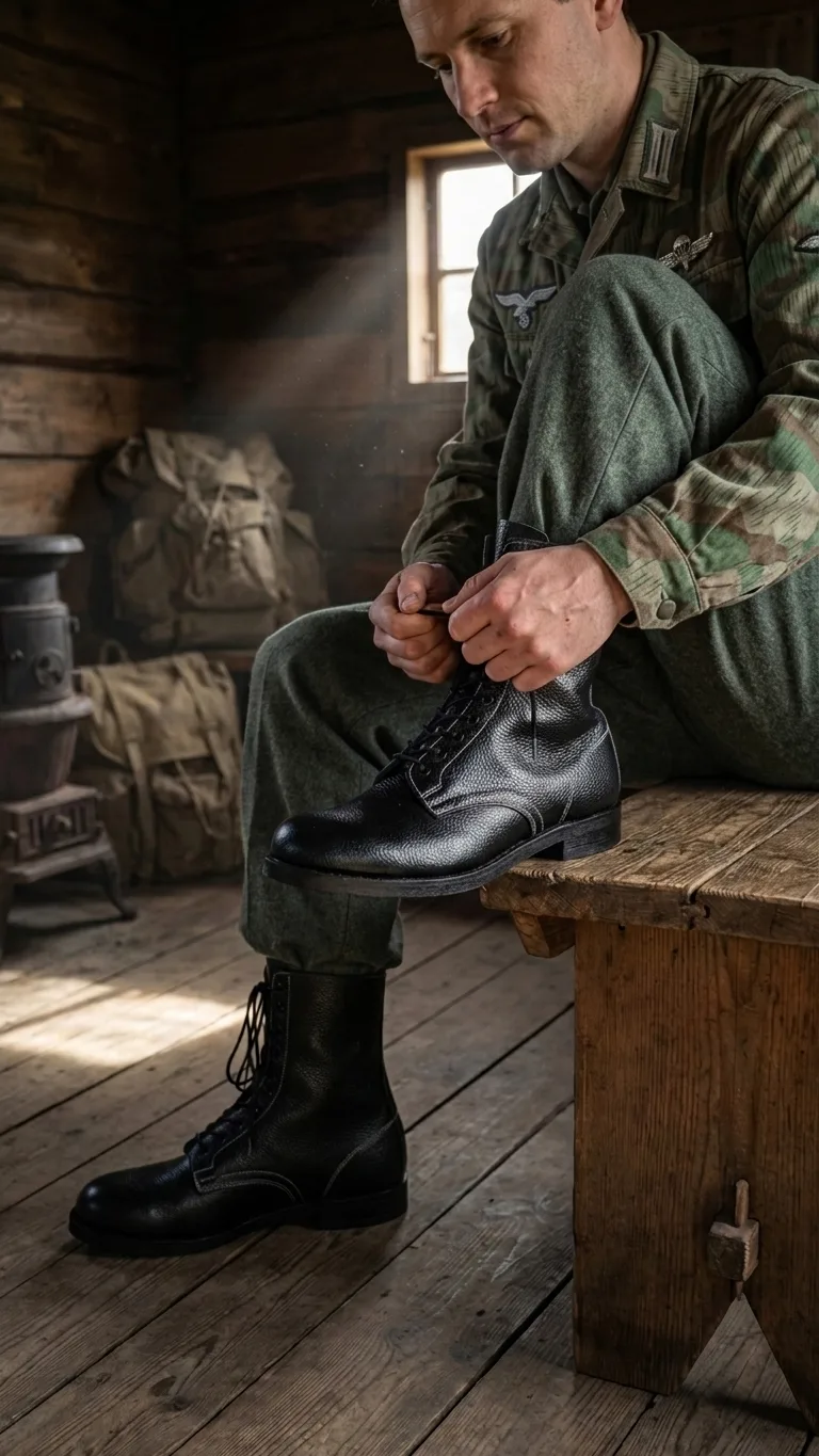 World War II Front Lace Paratrooper Boots – Vintage Military Combat Leather Boots
