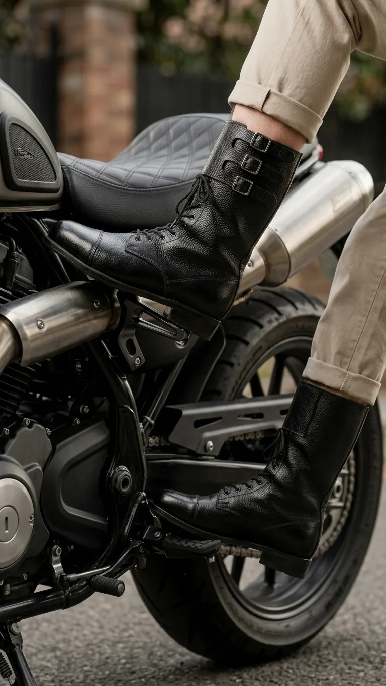 WW2 German Dispatch Rider Leather Boots – Vintage Military Motorcycle Riding Boots