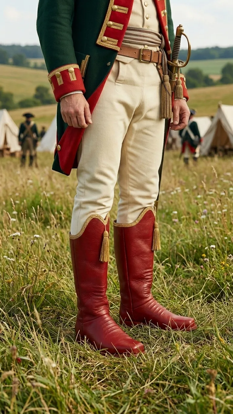 Napoleonic War French Officer Boots — Premium Leather Reproduction Cavalry Riding Boots