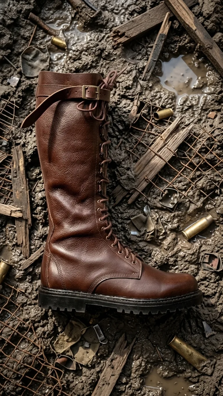 Handmade Brown Leather Lace-Up Boots: Vintage Equestrian Fashion