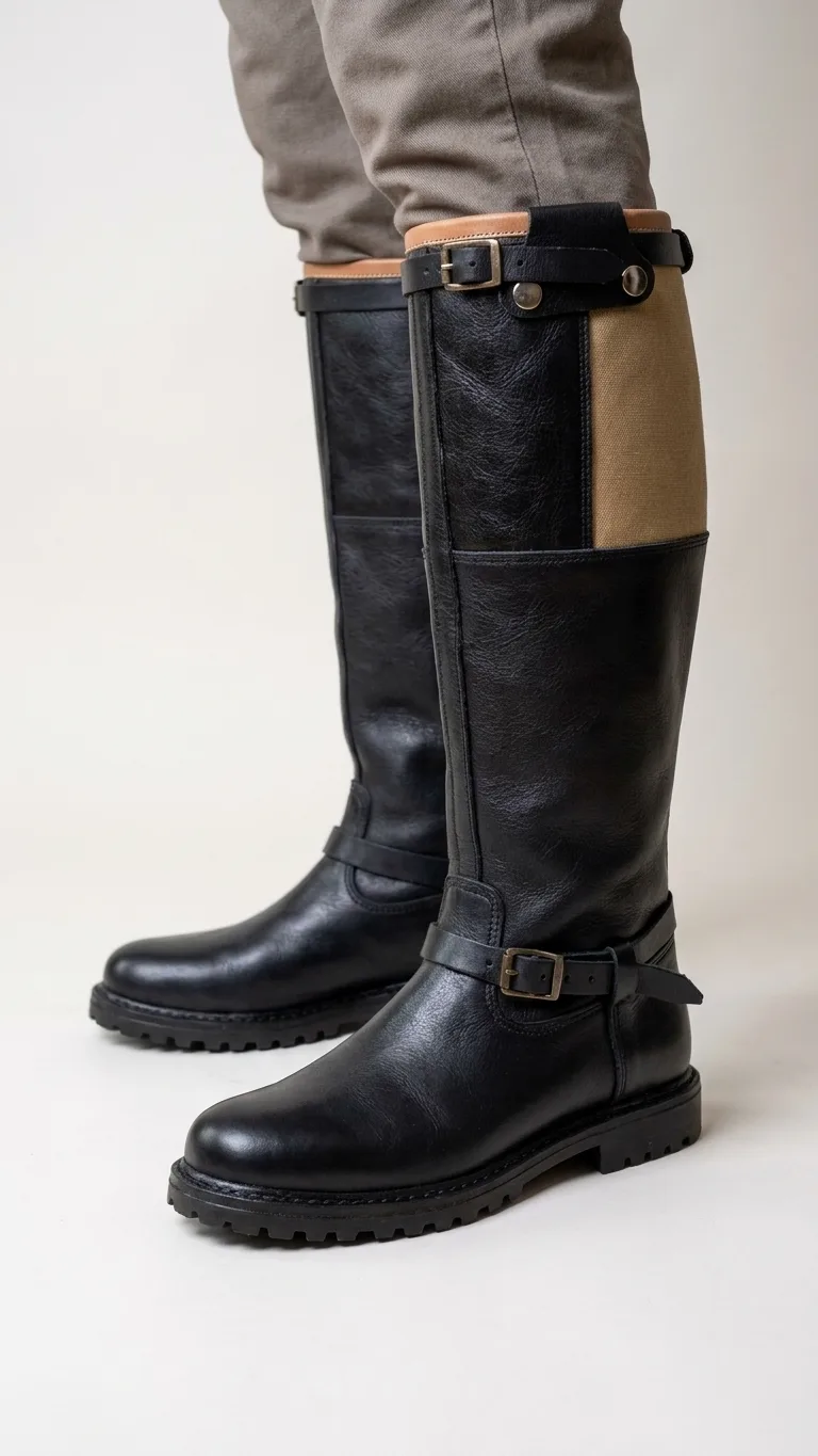 German WWII Luftwaffe Flying Pilot Boots – Vintage Military Aviation Leather Boots