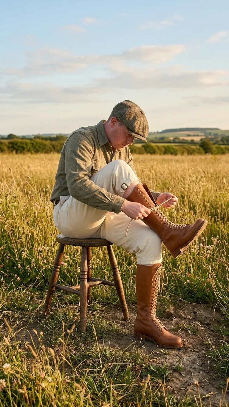 Handmade Ridding Boot With Speed Up Hook & Leather Sole