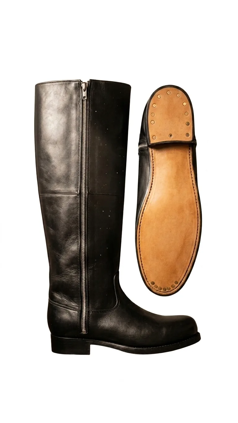 Handmade Long Riding Boots with Zipper – Premium Leather Equestrian Boots for Women & Men