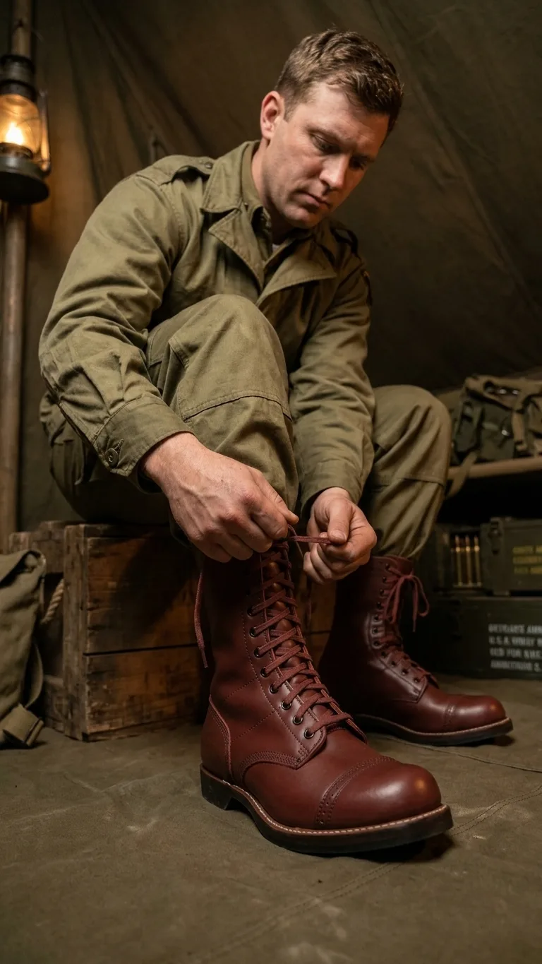 WW2 Reproduction American Paratrooper Boots – US Army Leather Jump Boots