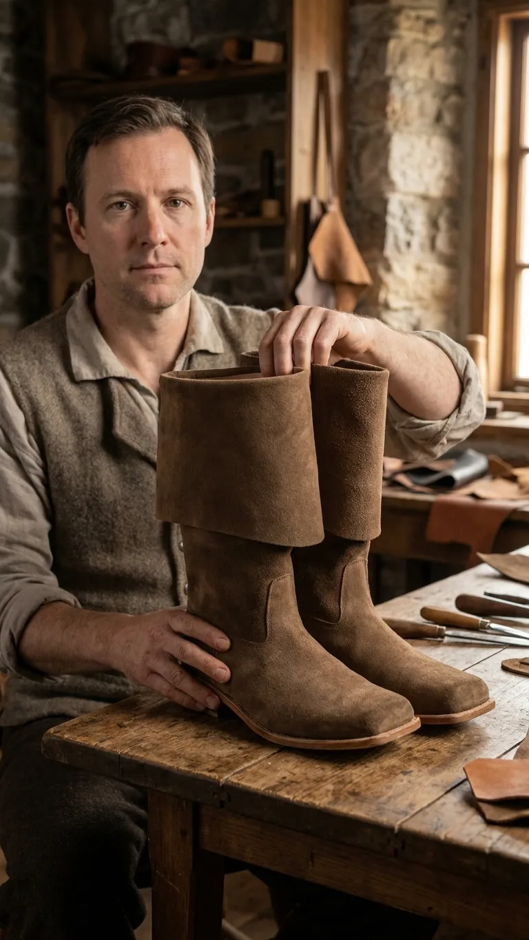 Pirate Boots — Renaissance Leather Boots (Cosplay, LARP, Medieval, Buccaneer)