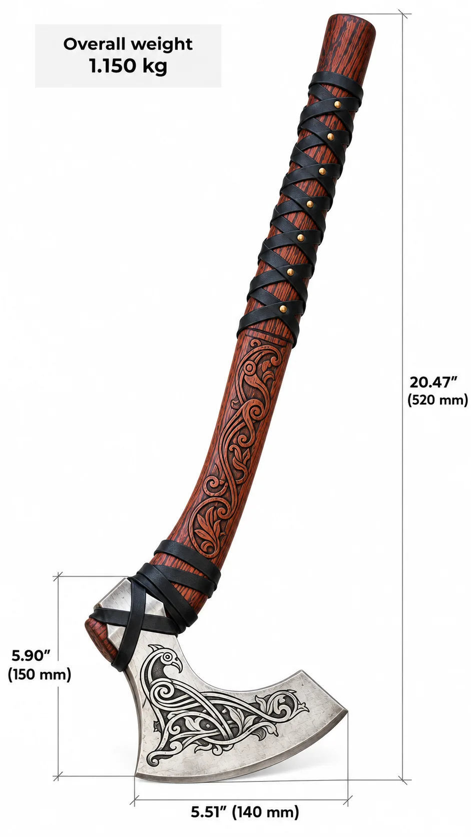 Ravenwarden Norse-Inspired Decorative Raven Axe