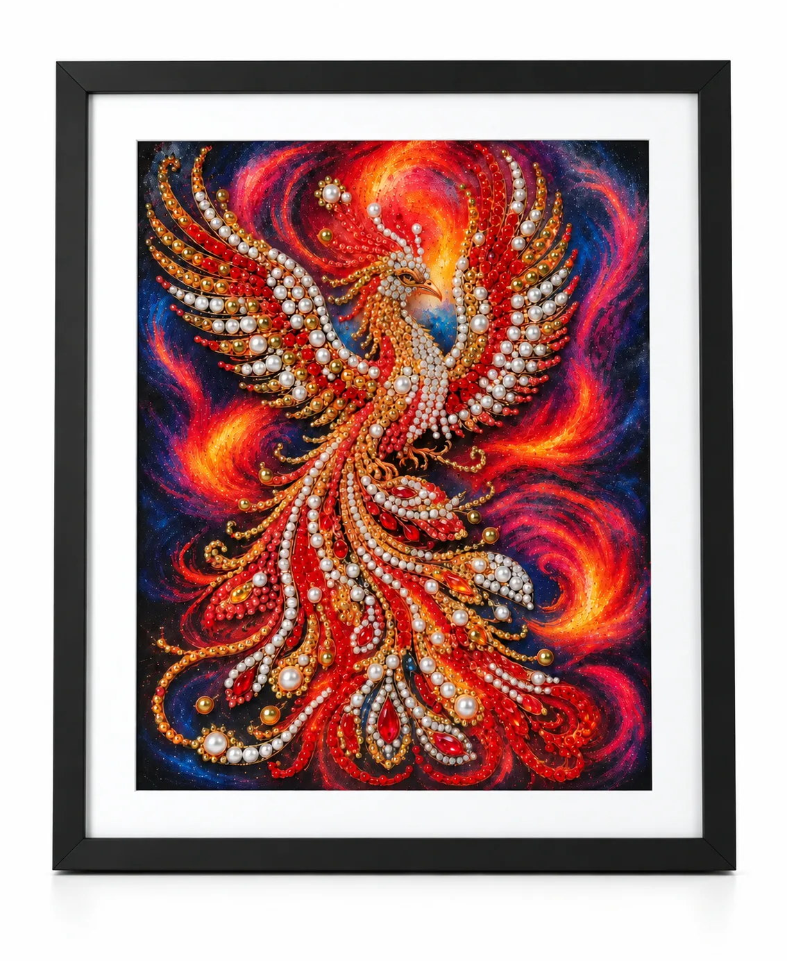 Eternal Flame Phoenix – Handmade 5D Diamond & Gem Art
