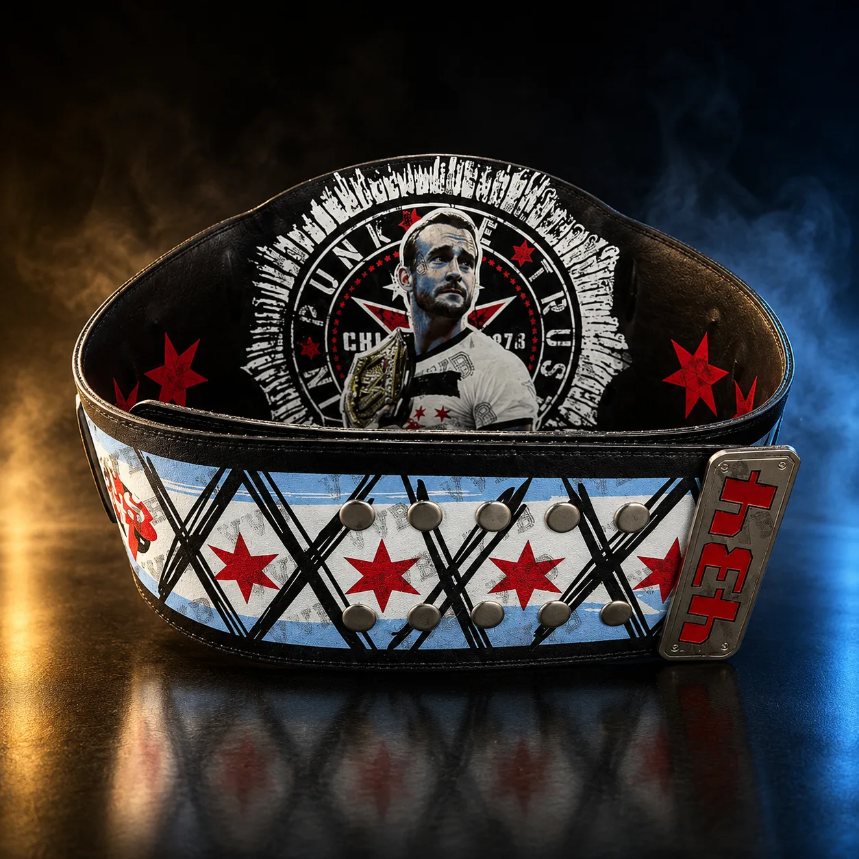 CM Punk 434-Day Record Custom Spinner Championship Belt media 5