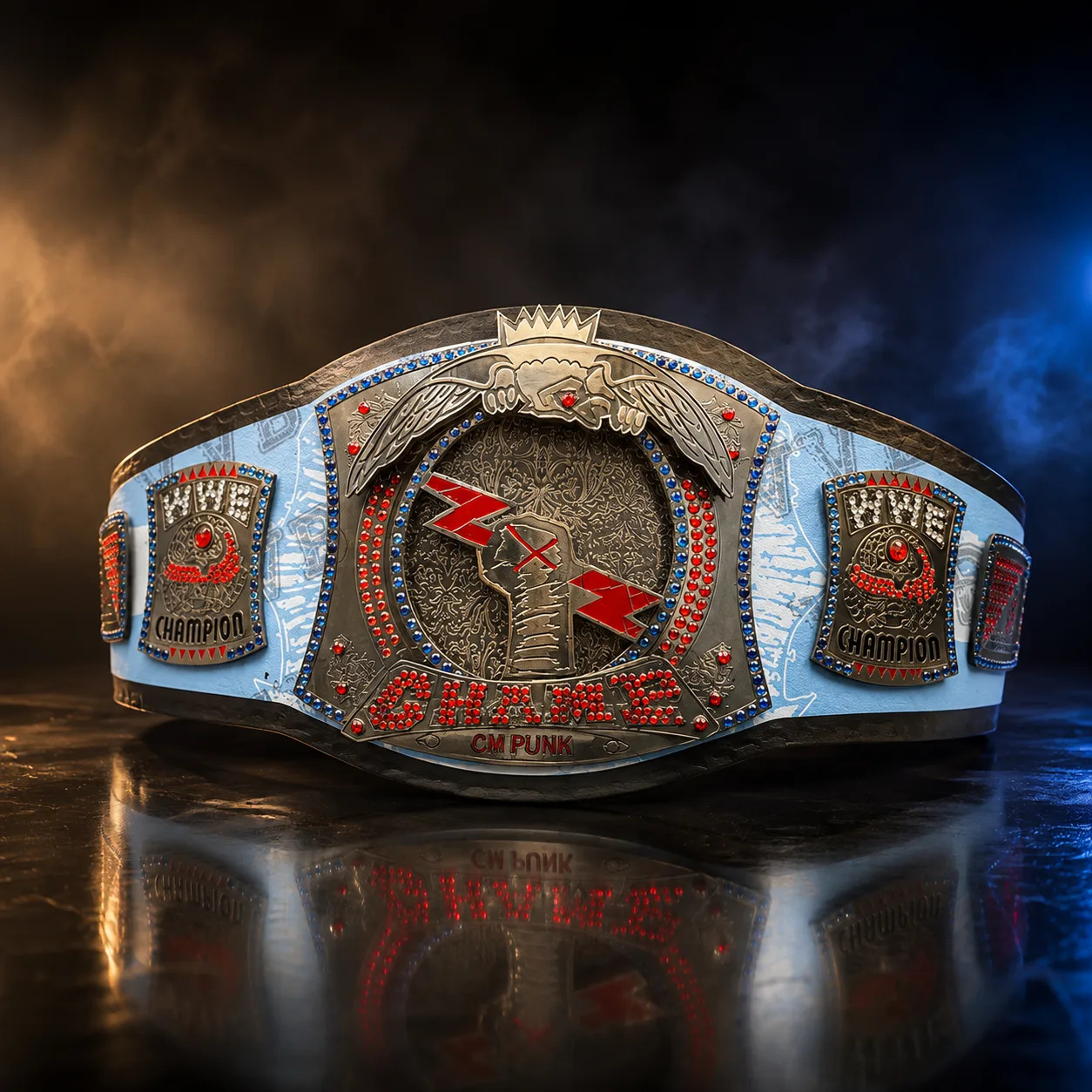 CM Punk 434-Day Record Custom Spinner Championship Belt media 1